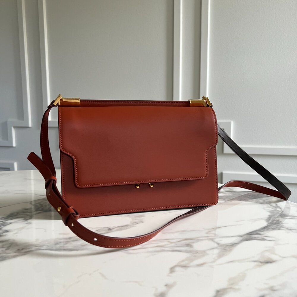 NWT - Marni Trunk Slim Shoulder Bag - Brick Red🤎❤️